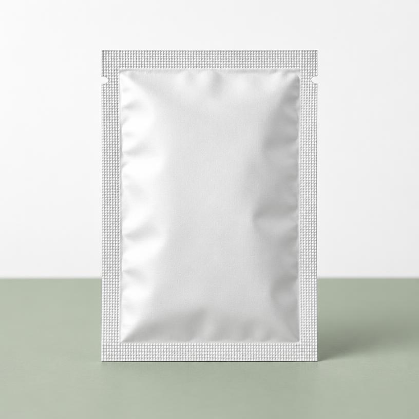 Sachê branco em PET aluminio + PE